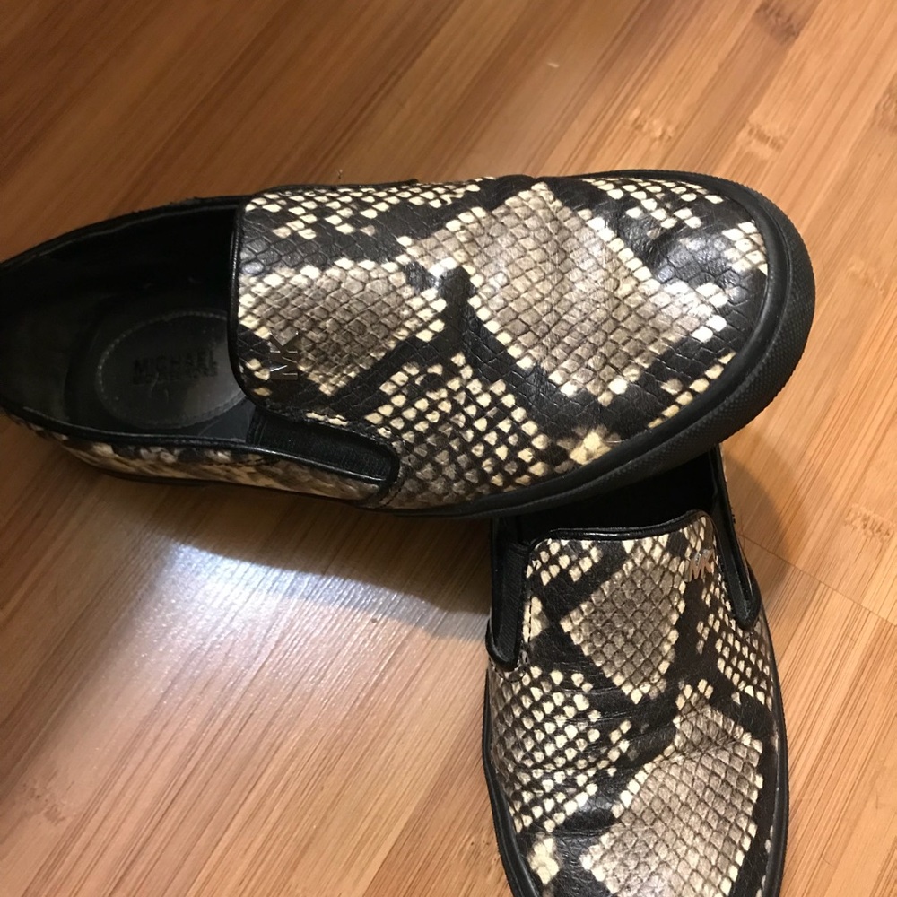 MK snakeskin slip-on shoes